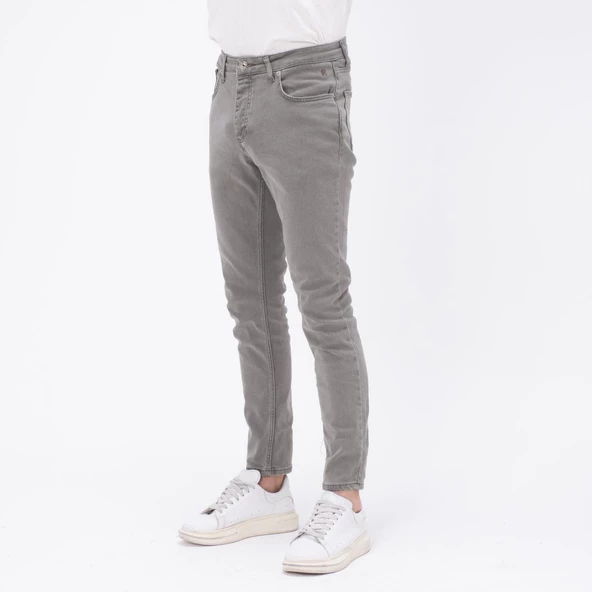 Erkek Slim Fit Düz Renk Likralı Jean Kot Pantolon - 11