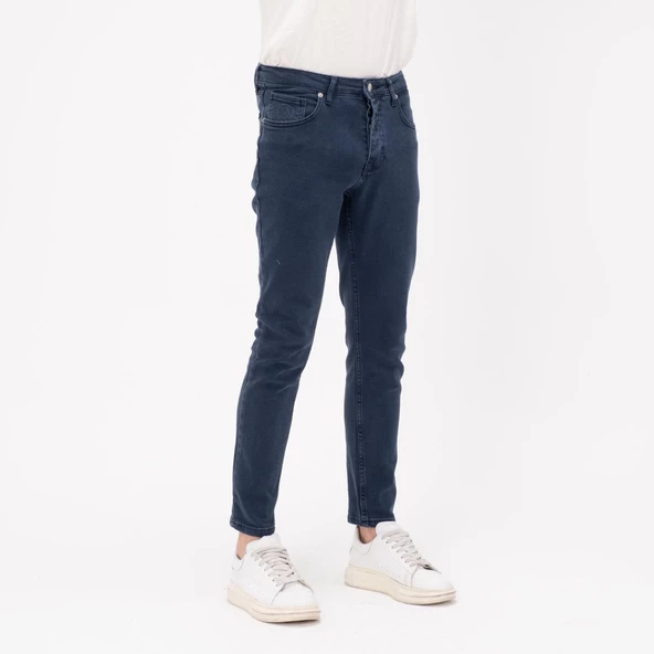 Erkek Slim Fit Düz Renk Likralı Jean Kot Pantolon - 3