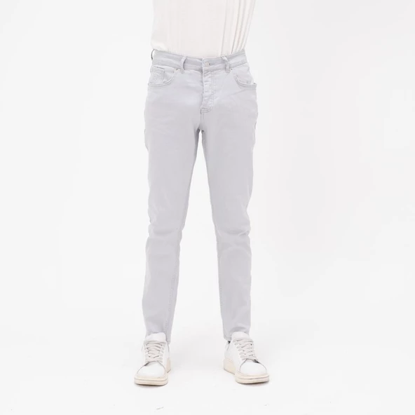 Erkek Slim Fit Düz Renk Likralı Jean Kot Pantolon - 6