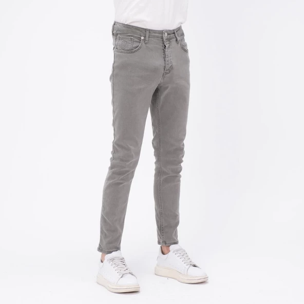 Erkek Slim Fit Düz Renk Likralı Jean Kot Pantolon - 12