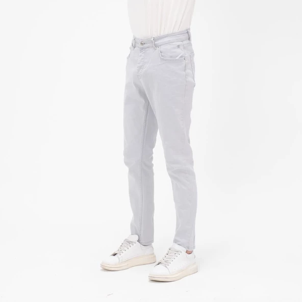 Erkek Slim Fit Düz Renk Likralı Jean Kot Pantolon - 7