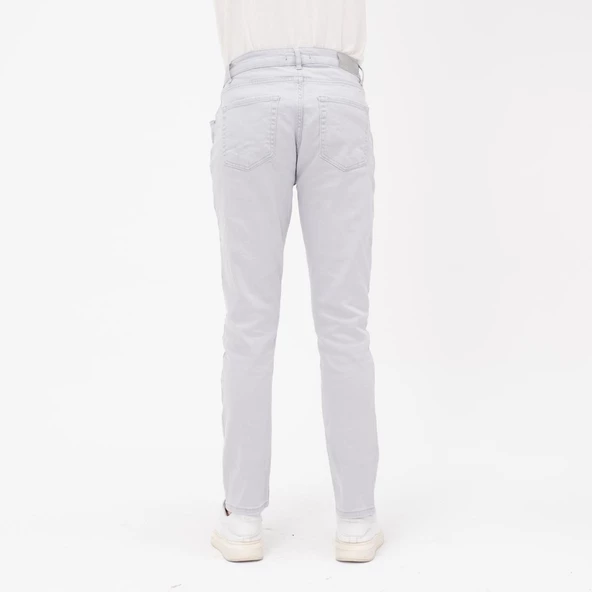 Erkek Slim Fit Düz Renk Likralı Jean Kot Pantolon - 9