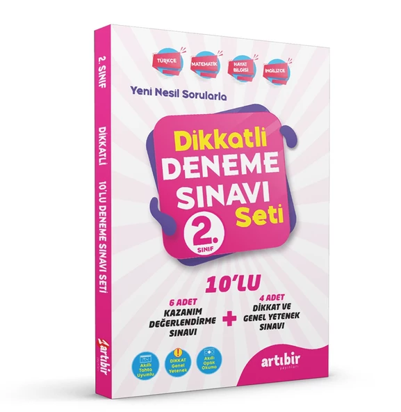 ARTIBİR YAYINLARI 2.Sınıf Dikkatli Deneme Sınavı Seti