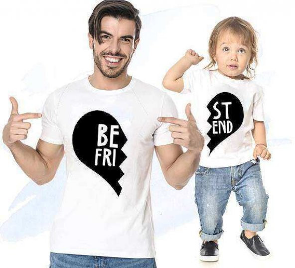 Best Friends Baba Oğul Kombini Tshirt Giyim - 1
