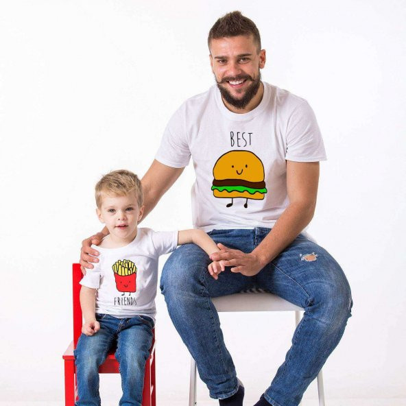 Best Friends Baba Oğul Kombini Tshirt Giyim - 1