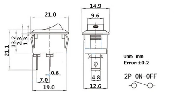 Anahtar 2 Pin (250V 6A) - 3