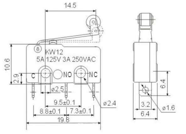 IC-168 Micro Switch Makaralı 5A 250V AC - Resim 2