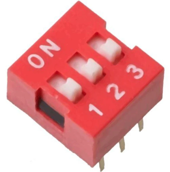 3lü Dip Switch ON-OFF Kırmızı