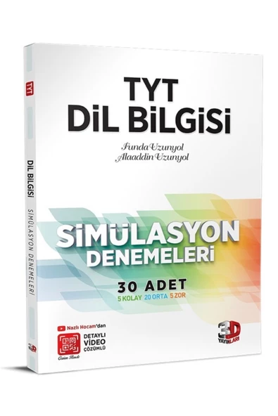 Tyt 3d Dil Bilgisi Simülasyon Denemeleri 30 Adet Video Çözümlü