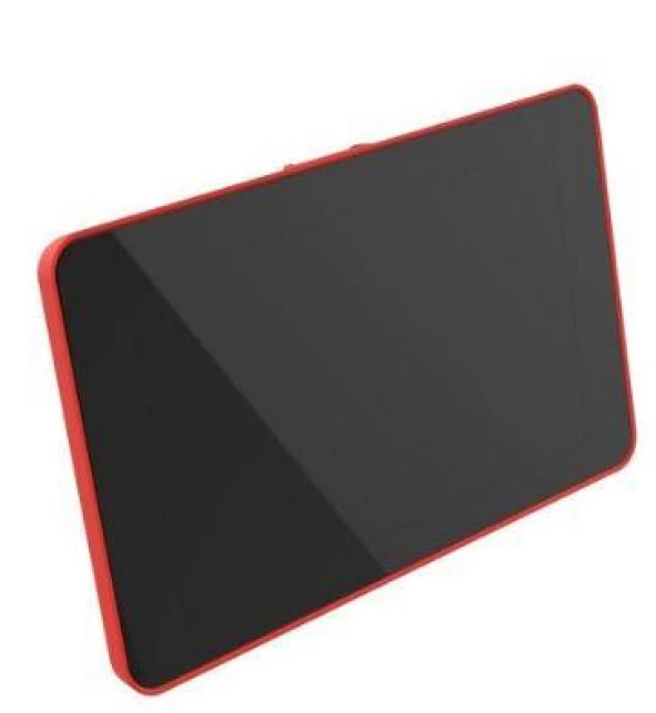 Raspberry Pi 4 Uyumlu Dokunmatik Ekran Kasası - Kırmızı - Resim 2