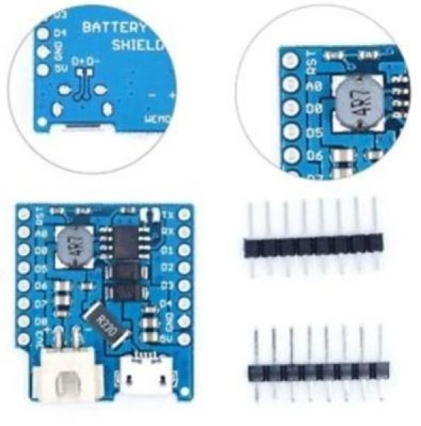 WeMos D1 Mini Lithium Batarya Şarj Kartı - 2