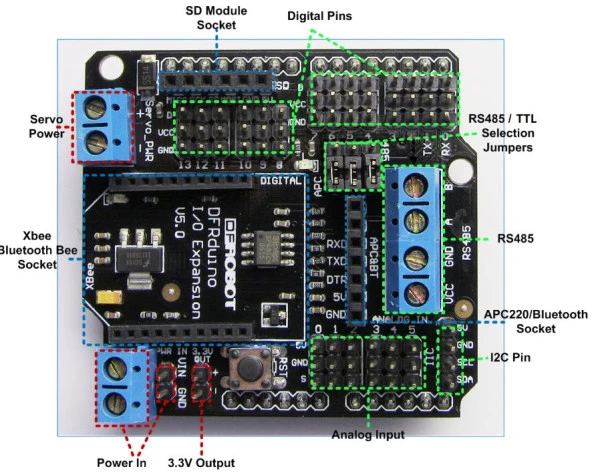 Arduino Xbee Sensör Bağlantı Kartı Kırmızı Siyah - Resim 3