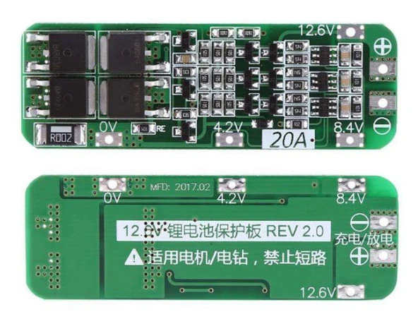 3S 20A 12,6V BMS Koruma Kartı Lityum Batarya 18650 Li-ion Lipo Protection Module - 3