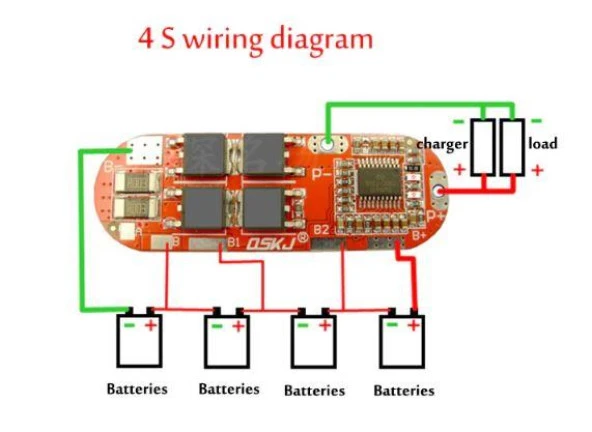 4S 25A 16.8V BMS Koruma Kartı Lityum Batarya 18650 Li-ion Lipo Protection Module - Resim 3