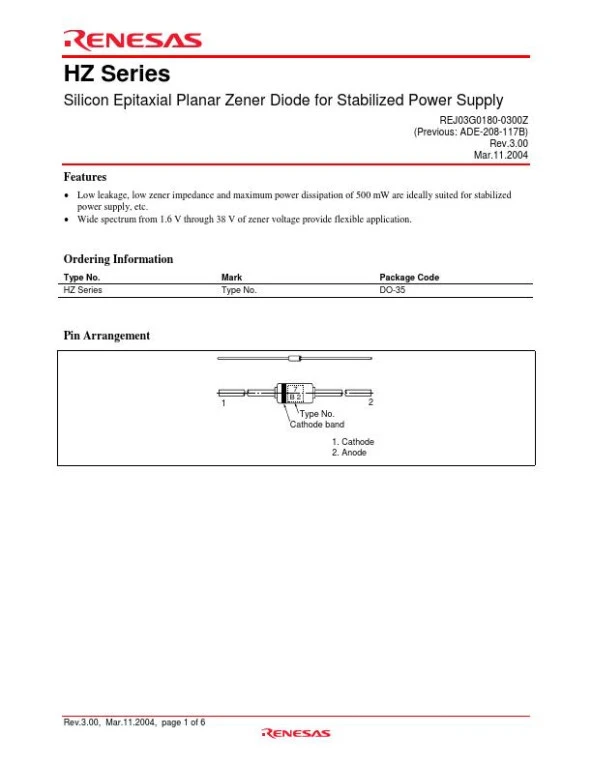 HZ4A3 3,6V 1/2W Zener Diyot - Resim 3