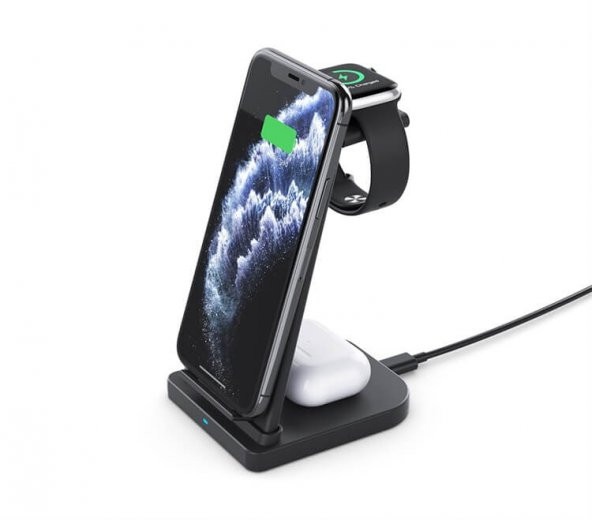 Fuchsia YM-UD21 3in1 Kablosuz Masaüstü Şarj Standı Portable 15W - 6