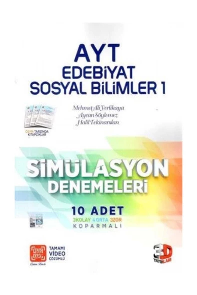 3D Ayt Edebiyat Sosyal Bilimler 1 Tamamı Video Çözümlü Simülasyon Denemeler