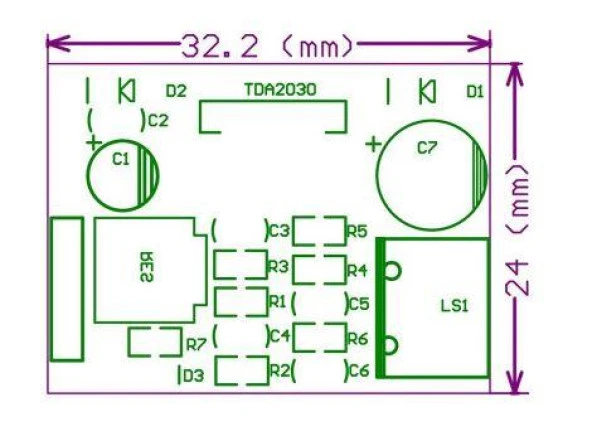 TDA2030A 18W Anfi Kiti 6‐12V  Ses Yükseltici Digital Amplifier Board - Resim 2