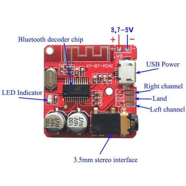 Bluetooth Ses Alıcı Modülü 4.1 Stereo mp3 Decoder - Resim 3