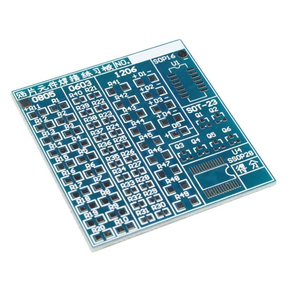 SMD bileşen lehimleme öğrenme kiti DIY kiti direnç diyot kondansatör - Resim 2