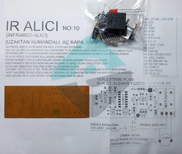 Röleli Uzaktan Kumanda Alıcı Demonte Kit Kendin Yap - 1
