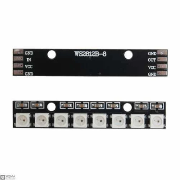 WS2812B NeoPixel 8′li Şerit WS2812 Full Color RGB LED Module [Neo Pixel] [8 Bit] - 2