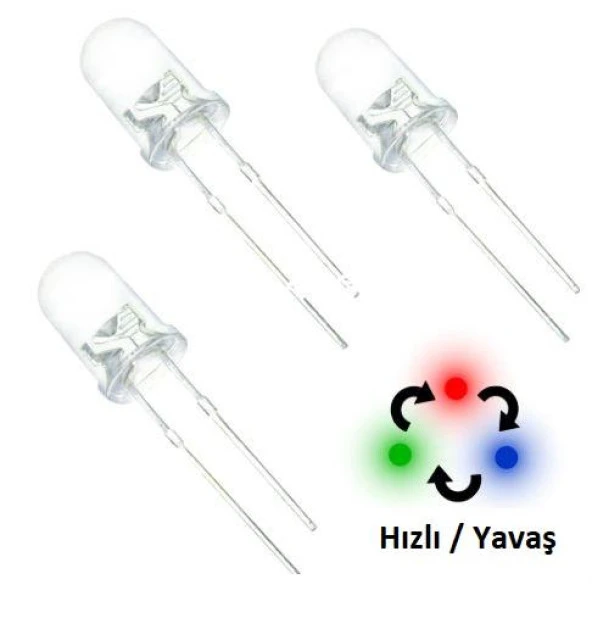 Led Flaşör SLOW RGB 5mm 2 pin