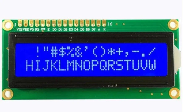 LCD Ekran 2x16 (Mavi) 1602 mavi ekran 1602A 5V beyaz yazı tipi 16 Karakter 2 Satır Arduino - 4