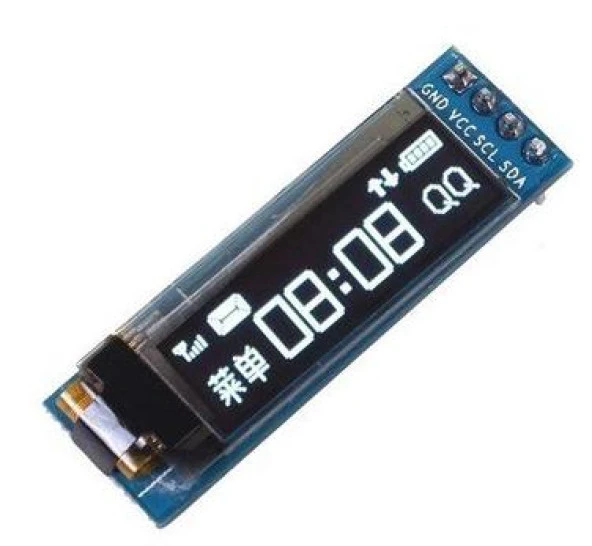 128x32 Oled Lcd Ekran 0.91 Inch SSD1306 (Arduino Uyumlu) Beyaz