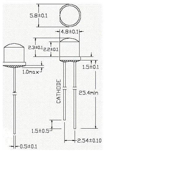 Led 4.8mm Mantar Şeffaf Sarı (10 Adet) - Resim 3