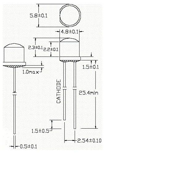 Led 4.8mm Mantar Yeşil Şeffaf (100 Adet) - Resim 3