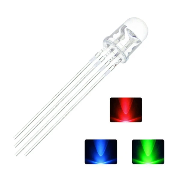 RGB Led 5mm Ortak Katot (100 ADET) Common Cathode Katod - Resim 2