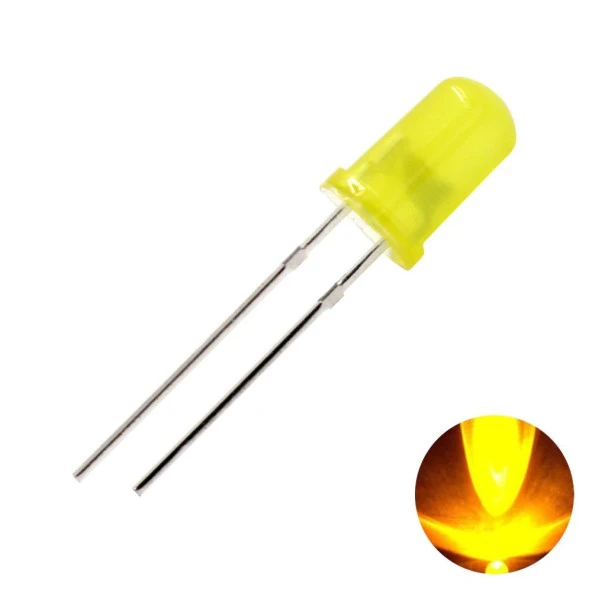 Led 5mm Sarı Difused 100 Adet - Resim 2