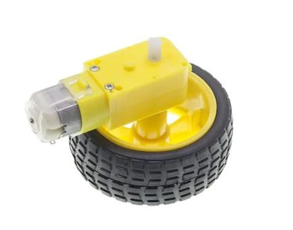 Robot Tekerleği ve DC Motor Seti ürün görseli