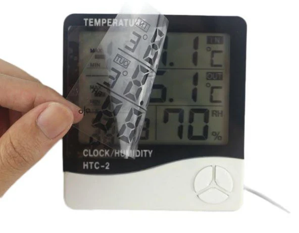 HTC-2 Dijital Termometre Higrometre Hava İstasyonu Sıcaklık Nem Ölçer LCD Saat - 2