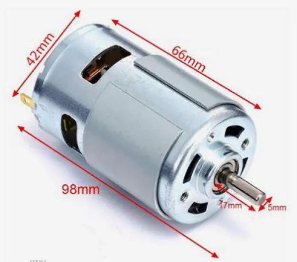 RS 775 DC Motor Rulmanlı 12-36 Volt 12000 RPM Şarjlı Matkap – CNC Motoru - Resim 3