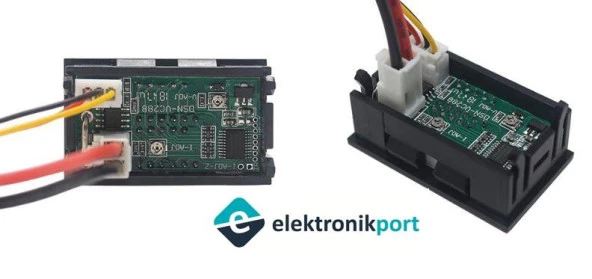 Dijital voltmetre ampermetre DC 100V 10A  0.56 inch  (mavi + kırmızı) çift renk LED gösterge - Resim 5