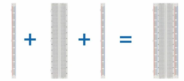 Breadboard 830 pin 16.5x5.5 cm - Resim 3