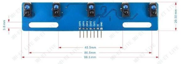TCRT5000L 5 Kanal Kızılötesi Sensör Modülü 5'li Çizgi İzleyen Sensör Arduino - Resim 3