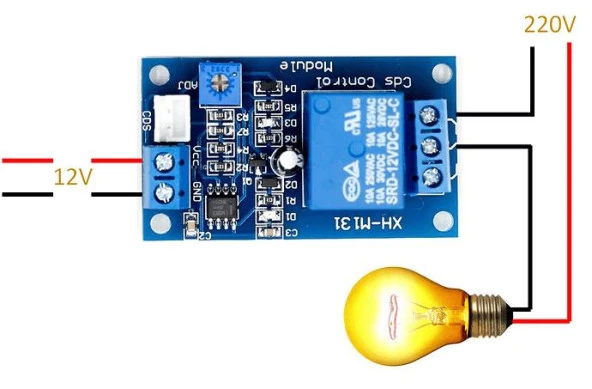 XH-M131 Ldr Işık Kontollü Röle 5V Gündüz Gece Algılayıcı Röle Kartı - Resim 2