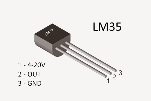 LM35 Sıcaklık Sensörü (Orjinal) - Resim 2