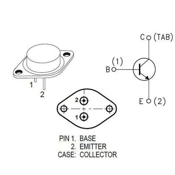 2N3055 Transistör Bjt Npn TO-3 - Resim 2