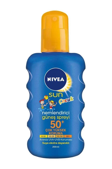 Nivea Sun Çocuk Renkli Nemlendirici Güneş Spreyi Gkf 50+ 200 Ml