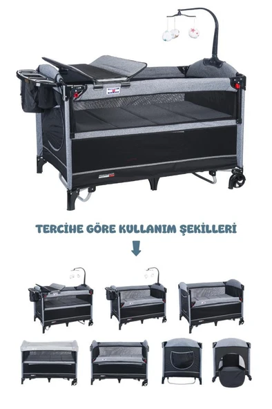 TommyBaby TEDY Anne Yanı Oyun Parkı Beşik 70x110 - 3