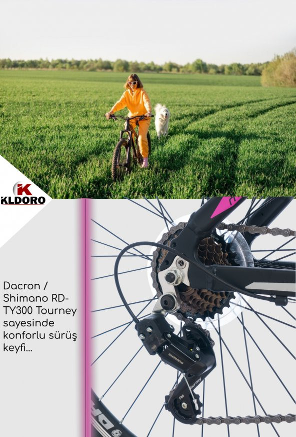 Kldoro Xk300 3.1 Alüminyum Kadro 24 Jant Bisiklet 21 Vites V Fren Bayan Bisikleti - 4