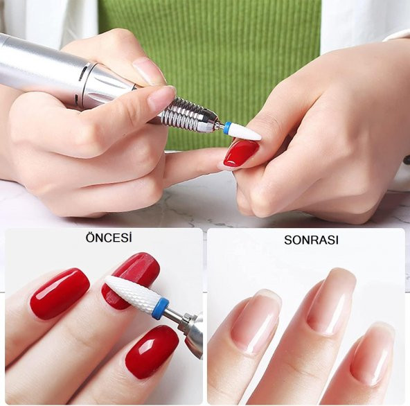 7 PARÇA PROFESYONEL SERAMİK PEDİKÜR MANİKÜR UÇLARI - 8