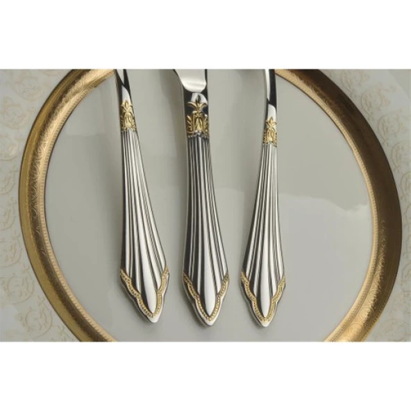 Mikasa Moor Nova Gold 90 Parça Çatal Kaşık Bıçak Seti P050.M104G - 3