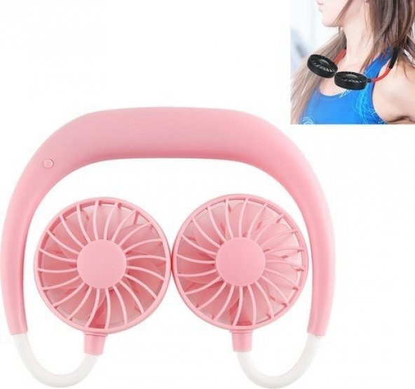 Byoztek  Boyun Fanı Boyun Askılı Giyilebilir Kablosuz Şarjlı Taşınabilir Mini Fan Vantilatör - 3