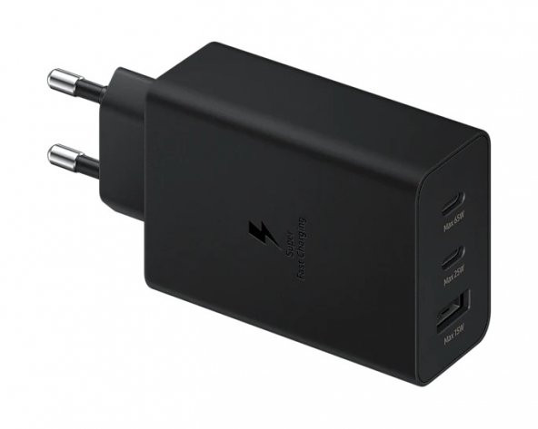 Samsung EP­-T6530N Type C & Type A Hızlı Şarj Aleti Üçlü (65W ­ 25W ­ 15W) ­ Siyah - 4