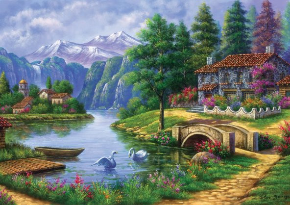 Art Puzzle Göl Köy 1500 Parça Puzzle